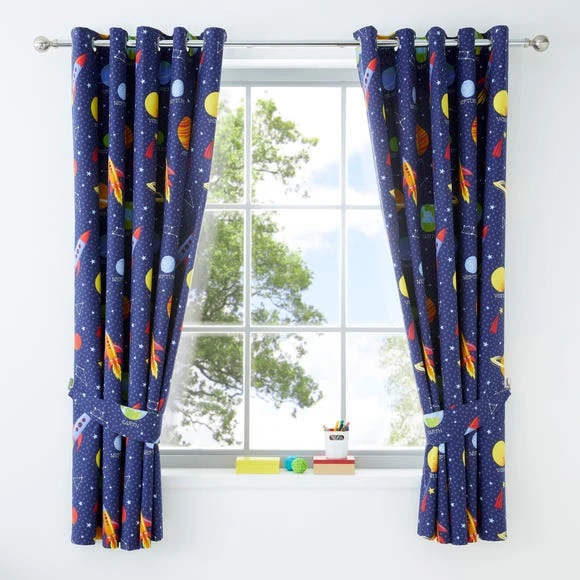 Dunelm Space Navy Blackout Eyelet Kids Curtains Eyelet Curtains, Navy (Blue), Polycotton 1 Dunelm Space Navy Blackout Eyelet Kids Curtains Eyelet Curtains, Navy (Blue), Polycotton