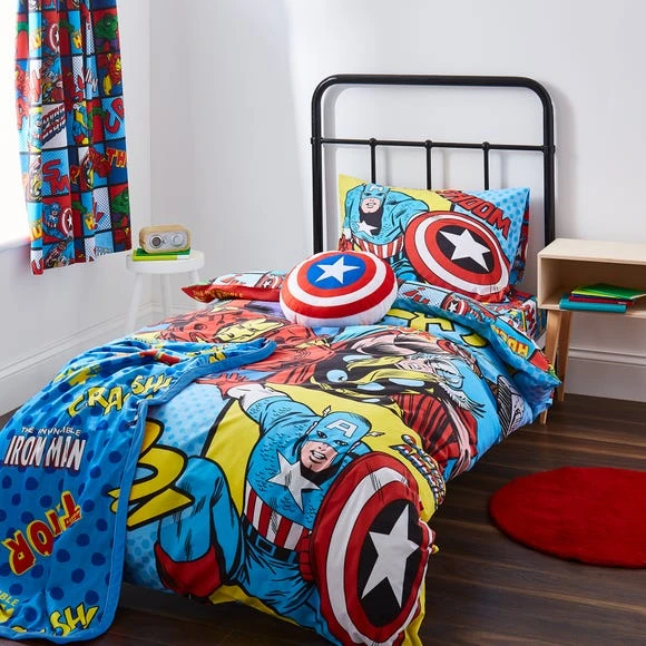 Disney Marvel Comics Duvet Cover and Pillowcase Set Reversible, Multi Coloured, Character 1 Disney Marvel Comics Duvet Cover and Pillowcase Set Reversible, Multi Coloured, Character