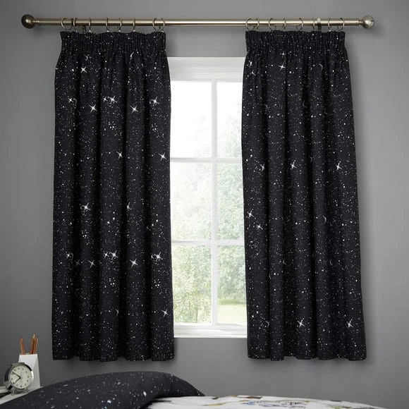 Disney Star Wars Blackout Pencil Pleat Curtains Stars, Polycotton 1 Disney Star Wars Blackout Pencil Pleat Curtains Stars, Polycotton