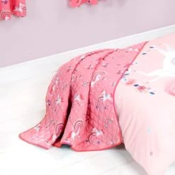 Dunelm Unicorn Quilted Throw Polycotton, Animals, Blankets & Throws