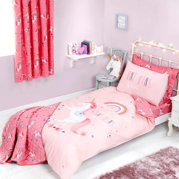 Dunelm Unicorn Duvet Cover and Pillowcase Set Animals, Blush (Pink), Duvet Cover Sets 1 Dunelm Unicorn Duvet Cover and Pillowcase Set Animals, Blush (Pink), Duvet Cover Sets