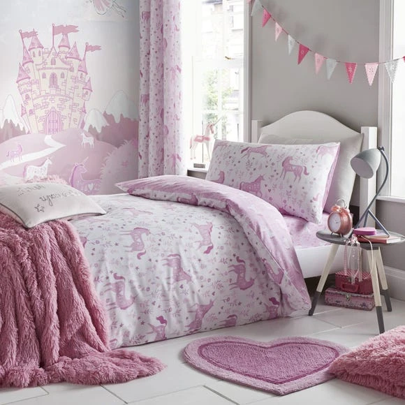 Catherine Lansfield Folk Unicorn Pink Duvet Cover and Pillowcase Set Polycotton, Animals, Duvet Cover Sets 1 Catherine Lansfield Folk Unicorn Pink Duvet Cover and Pillowcase Set Polycotton, Animals, Duvet Cover Sets