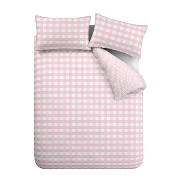 Dunelm Gingham Pink Duvet Cover and Pillowcase Set Reversible, Duvet Cover Sets, Polycotton 6 Dunelm Gingham Pink Duvet Cover and Pillowcase Set Reversible, Duvet Cover Sets, Polycotton - Image 6