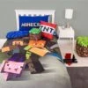 Minecraft Goodguys Single Duvet Cover and Pillowcase Set Duvet Cover Sets, Polycotton, Reversible