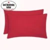 Dunelm Pack of 2 Kids Non Iron Plain Dye Red Pillowcases Polycotton