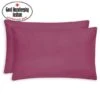 Dunelm Pack of 2 Kids Non Iron Plain Dye Fuchsia Pillowcases Polycotton, Fuchsia (Pink)