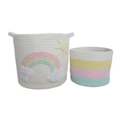 Dunelm Unicorn Dreams Pack of 2 Storage Baskets Patterned, Storage Boxes