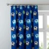 Catherine Lansfield Blue Football Pencil Pleat Curtains Fabric, Plain