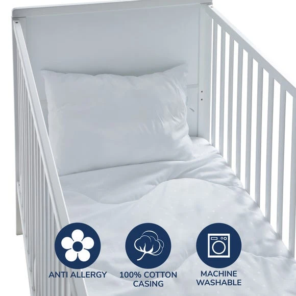 Fogarty Little Sleepers Anti-Allergy 7 Tog Cot Bed Duvet and Pillow Set Cotton, Duvets, White 1 Fogarty Little Sleepers Anti-Allergy 7 Tog Cot Bed Duvet and Pillow Set Cotton, Duvets, White