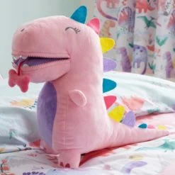 Dunelm Pink Dinosaur Plush Polyester, Soft Toys, Animals