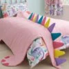 Dunelm Dinosaur Pink 3D Bedspread Polycotton, Bedspreads & Runners, Animals
