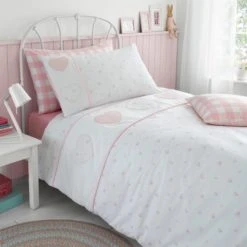 Dunelm Patchwork Hearts Duvet Cover and Pillowcase Set Polycotton, Duvet Cover Sets