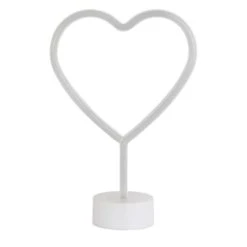 Dunelm Neon Pink Heart LED Lamp Table Lamps