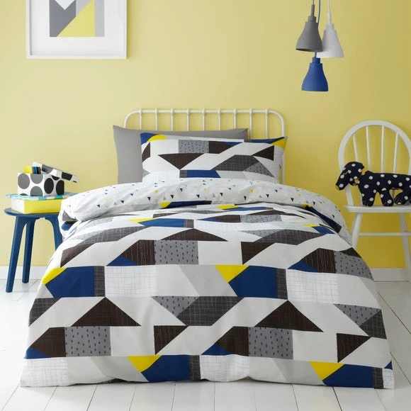 Dunelm Graphic Geo 100% Cotton Duvet Cover and Pillowcase Set Duvet Cover Sets, Geometric, Grey 1 Dunelm Graphic Geo 100% Cotton Duvet Cover and Pillowcase Set Duvet Cover Sets, Geometric, Grey