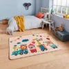 Think Rugs Safari Train Rug Polyester, Animals, Rugs