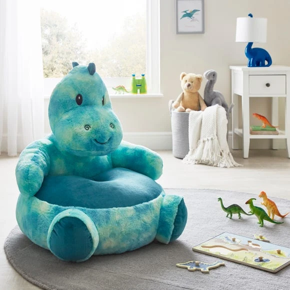 Dunelm Dinosaur Sitting Plush Kids Cushion, Patterned, Polyester 1 Dunelm Dinosaur Sitting Plush Kids Cushion, Patterned, Polyester