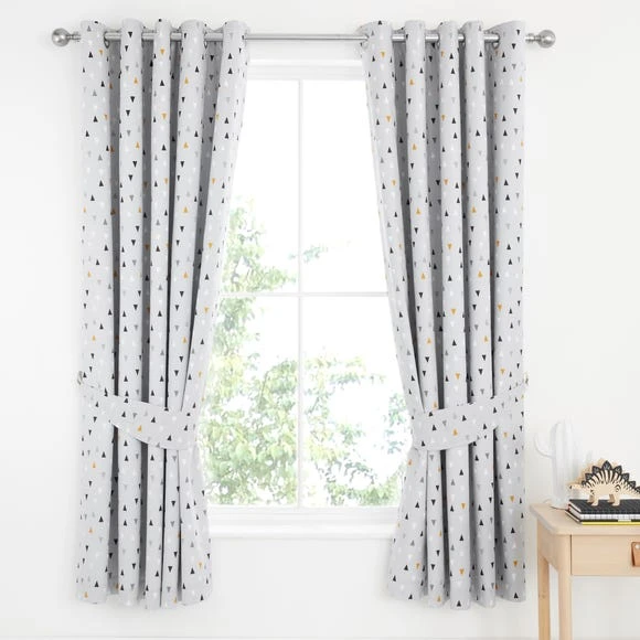 Dunelm Elements Geosaurus 100% Cotton Blackout Eyelet Curtains MultiColoured, Printed 1 Dunelm Elements Geosaurus 100% Cotton Blackout Eyelet Curtains MultiColoured, Printed