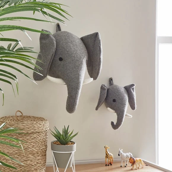 Dunelm Elephant Wall Head Cotton, Boho, Patterned 1 Dunelm Elephant Wall Head Cotton, Boho, Patterned