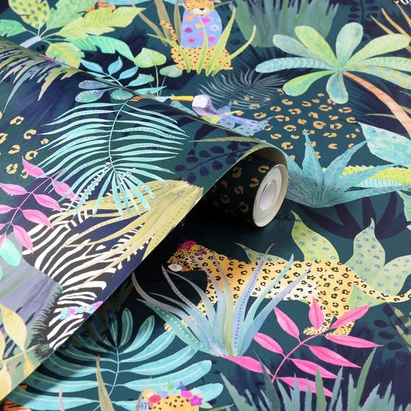 Arthouse Hidden Jungle Emerald Wallpaper Kids, Paper 3 Arthouse Hidden Jungle Emerald Wallpaper Kids, Paper - Image 3