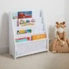 Lloyd Pascal White and Grey Star Bookcase Wood, Kids Bookcase