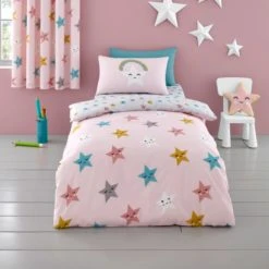 Cosatto Happy Stars 100% Cotton Duvet Cover and Pillowcase Set Reversible, Kids, Duvet Cover Sets