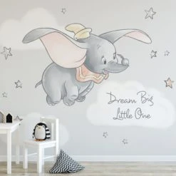 Disney Dumbo Wall Mural Kids, Paper, Grey