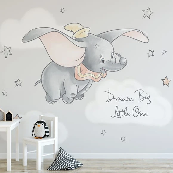 Disney Dumbo Wall Mural Kids, Paper, Grey 1 Disney Dumbo Wall Mural Kids, Paper, Grey
