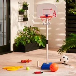 Dunelm 3 in 1 Swing Tennis, Basketball and Football Set Tropical, Outdoor Toys, Plastic
