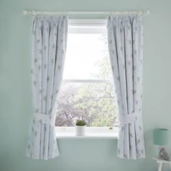 Disney Tinkerbell Blackout Pencil Pleat Curtains White, Cotton, Patterned