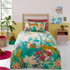 Dunelm Equatorial Reversible 100% Cotton Duvet Cover and Pillowcase Set Floral, Boho, Duvet Cover Sets