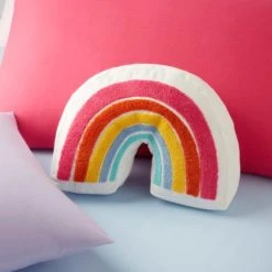 Elements Rainbow 3D Cushion Patterned, Kids Cushion, Cotton