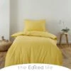 The Edited Life Mustard 100% Organic Cotton Duvet Cover and Pillowcase Set Organic Cotton Mustard, Duvet Cover Sets, Plain
