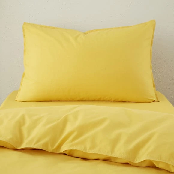 The Edited Life Mustard 100% Organic Cotton Duvet Cover and Pillowcase Set Organic Cotton Mustard, Duvet Cover Sets, Plain 2 The Edited Life Mustard 100% Organic Cotton Duvet Cover and Pillowcase Set Organic Cotton Mustard, Duvet Cover Sets, Plain - Image 2