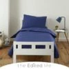 The Edited Life Sailor Blue 100% Organic Cotton Duvet Cover and Pillowcase Set Plain, Organic Cotton Sailor Blue, Duvet Cover Sets