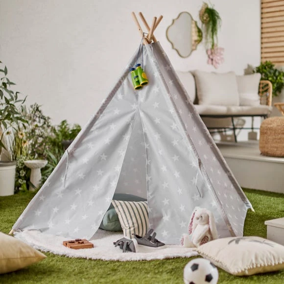 Dunelm Kids Bamboo Teepee Stars, Kids Furniture, Cotton 1 Dunelm Kids Bamboo Teepee Stars, Kids Furniture, Cotton