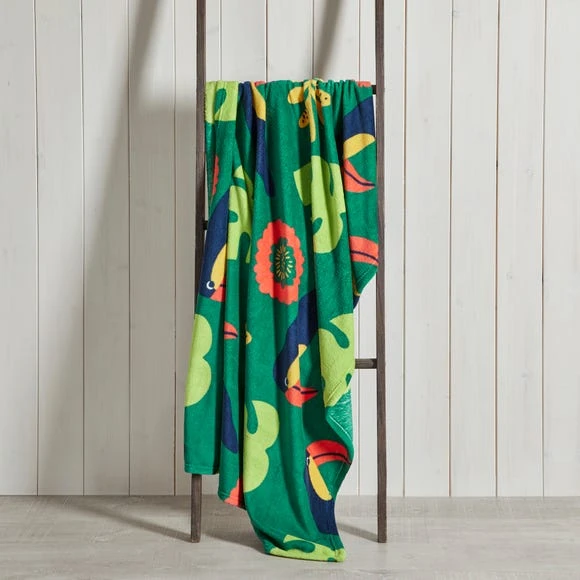 Dunelm Tropical Toucan Fleece Blanket Blankets & Throws, Polyester, Printed 1 Dunelm Tropical Toucan Fleece Blanket Blankets & Throws, Polyester, Printed