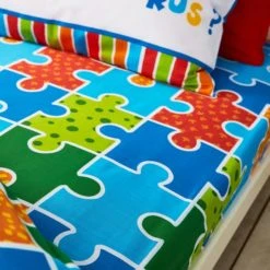 Catherine Lansfield Dino-Saw Easy Care Single Fitted Sheet Polycotton, Animals, Dinosaur