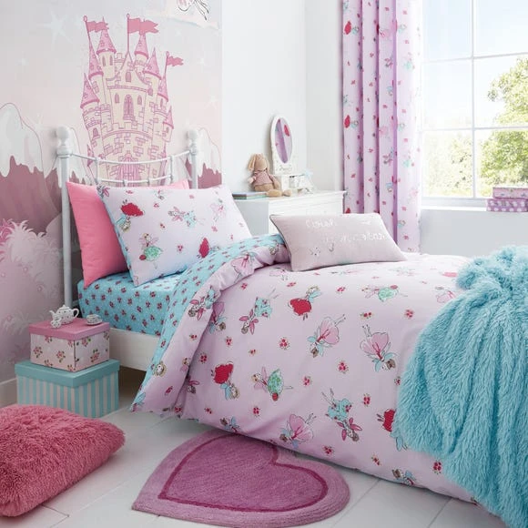 Catherine Lansfield Fairies Easy Care Fitted Sheet Fitted Sheets, Polycotton, Light Pink 1 Catherine Lansfield Fairies Easy Care Fitted Sheet Fitted Sheets, Polycotton, Light Pink