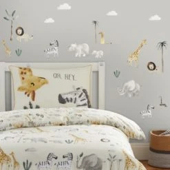 Dunelm Safari Natural Medium Wall Stickers Made in the UK, Little Safari, Plastic