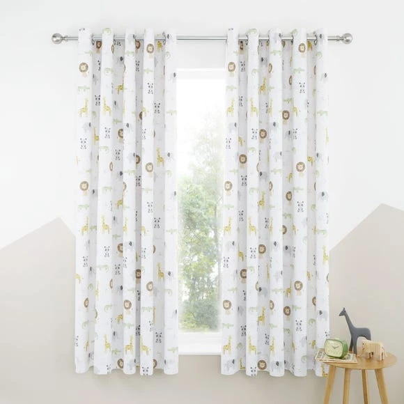 Catherine Lansfield Roarsome Animals Blackout Eyelet Curtains Polycotton 1 Catherine Lansfield Roarsome Animals Blackout Eyelet Curtains Polycotton