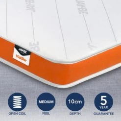 Jay-Be JayBe Toddler Medium Foam Free Pocket Sprung Mattress Temperature Regulating, Cooling, Arrives in a Box
