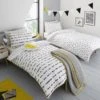 Dunelm Monochrome 100% Cotton Reversible Duvet Cover and Pillowcase Set Twin Pack Geometric, Black and white, Duvet Cover Sets