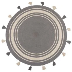 Dunelm Cotton Tassel Circle Rug Textured, Rugs, Plain -All Kids And Nursery Sales 2024 30731717 alt01