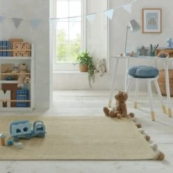 Dunelm Reversible Pom Pom Rug Rugs, Natural History Museum Modern Skandi, Cotton -All Kids And Nursery Sales 2024 30731731