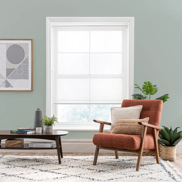 Dunelm Pollen Reducing White Sheer Roller Blind Linen, Plain, Roller Blinds 2 Dunelm Pollen Reducing White Sheer Roller Blind Linen, Plain, Roller Blinds - Image 2