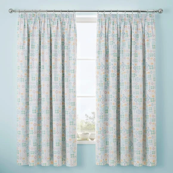 Disney Moana Blackout Pencil Pleat Curtains Cotton, MultiColoured, Patterned 1 Disney Moana Blackout Pencil Pleat Curtains Cotton, MultiColoured, Patterned