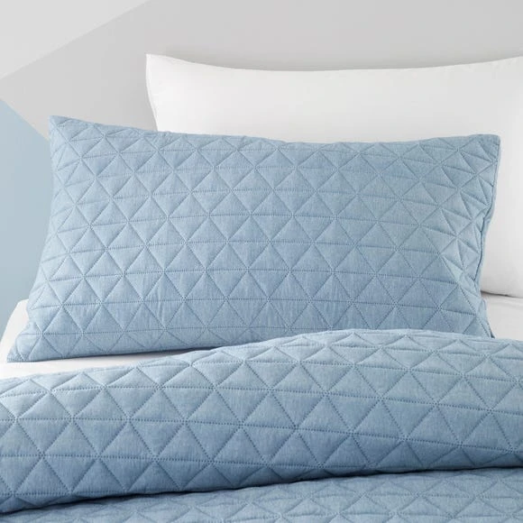 Dunelm Denim Geo Pinsonic Quilted Duvet Cover and Pillowcase Set Geometric, Duvet Cover Sets, Polyester 2 Dunelm Denim Geo Pinsonic Quilted Duvet Cover and Pillowcase Set Geometric, Duvet Cover Sets, Polyester - Image 2