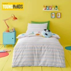 Dunelm Young Minds Choose Your Happy 100% Cotton Reversible Duvet Cover and Pillowcase Set MultiColoured, Duvet Cover Sets, Patterned -All Kids And Nursery Sales 2024 30732466 alt02