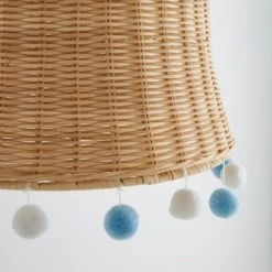 Dunelm Fiesta Rattan Pom Pom Easy Fit Pendant Shade Boho, Light Shades, Fabric -All Kids And Nursery Sales 2024 30734618 alt02