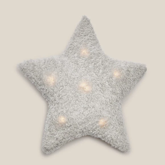 Dunelm Grey Light Up Star Cushion Polyester, Stars, Kids Cushion 2 Dunelm Grey Light Up Star Cushion Polyester, Stars, Kids Cushion - Image 2